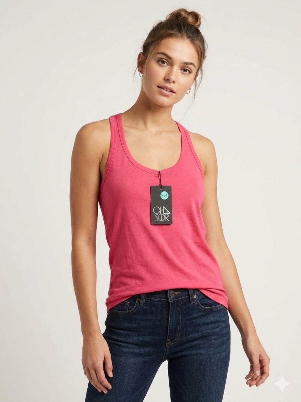 Chaser Pink coral Racerback Tank Top — Lightweight Everyday Layer